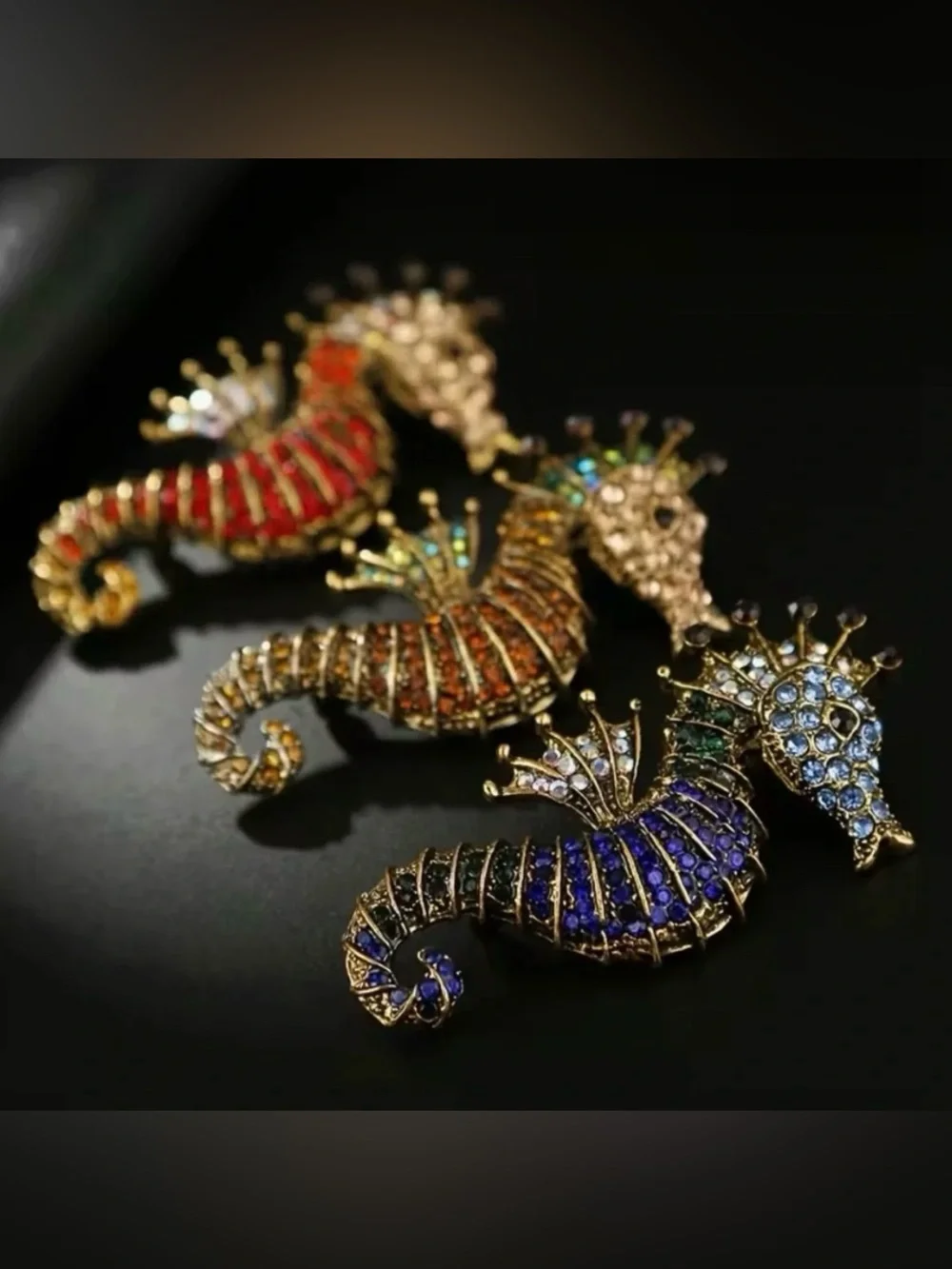 Source Unknown seahorse rhinestone